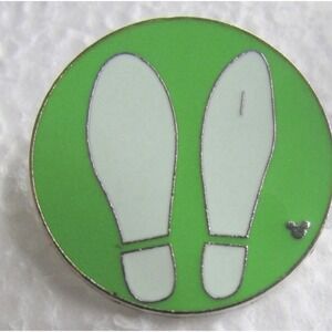 Disney Goofy Shoes Foot Print Green Circle Hidden Mickey Pin